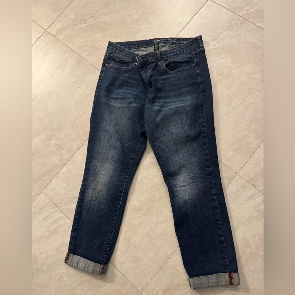 Gap Women's Dark Blue Skinny roll up Jeans 14